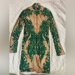 Bedazzled statement green poison ivy costume Bodycon